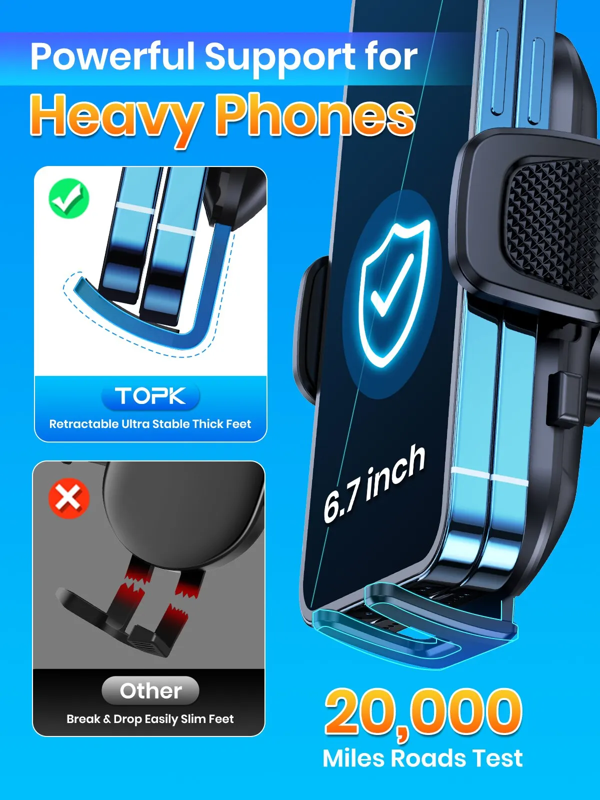 Universal Car Phone Holder – Strong Air Vent, Dashboard & Windshield Mount with Adjustable Viewing