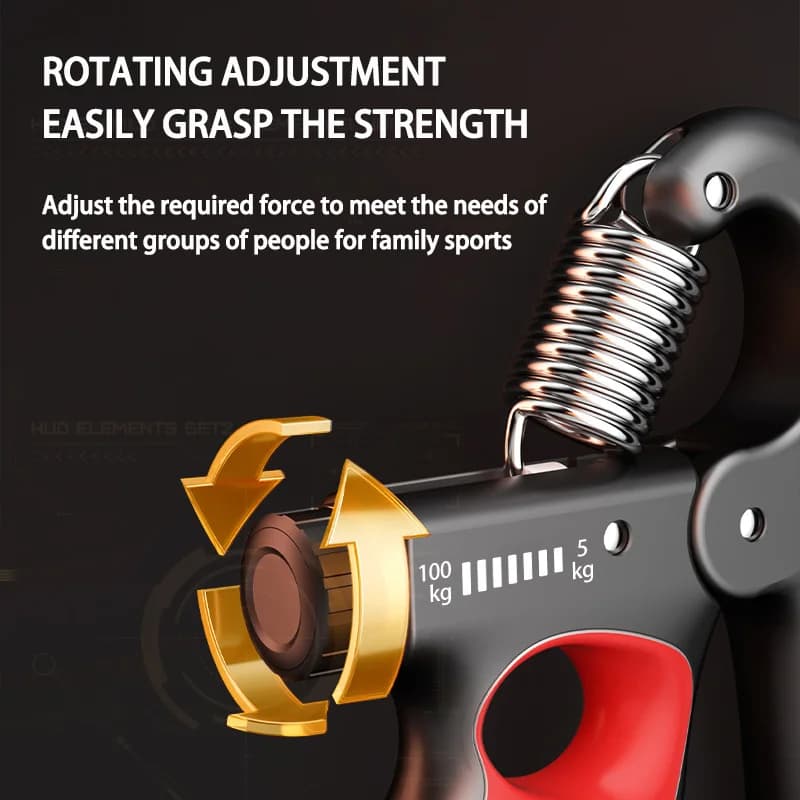 Adjustable Hand Grip Strengthener 5–100kg – Hand & Forearm Exerciser with Counter