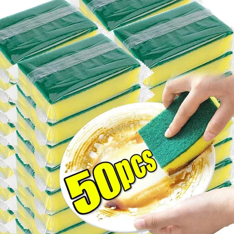 Kitchen Dishwashing Sponge & Scouring Pad – Heavy-Duty Scrub Sponge for Pots, Pans & Dishes
