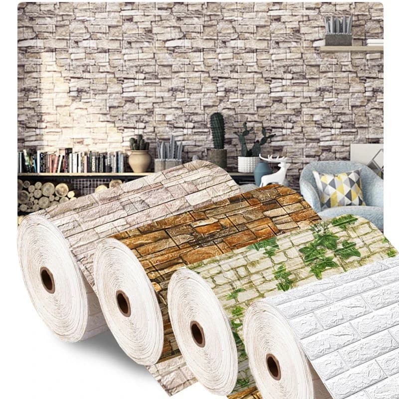 3D Foam Brick Wall Stickers – Self-Adhesive Waterproof Wall Panels for Living Room, Bedroom & Bathroom