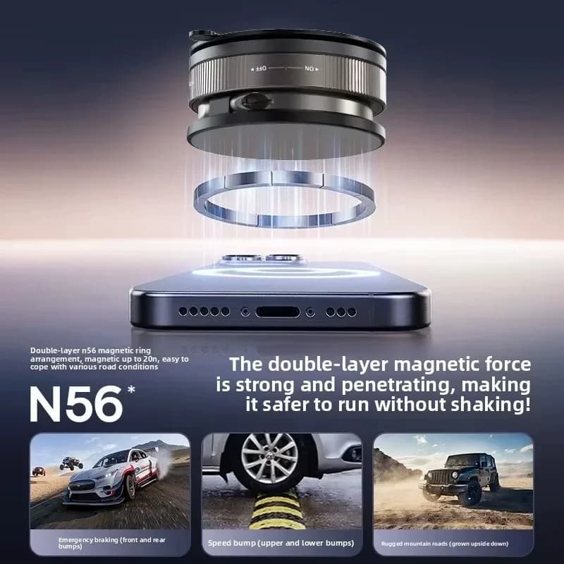360° Magnetic Car Phone Holder – Foldable Vacuum Suction Mount for Dashboard & Windshield