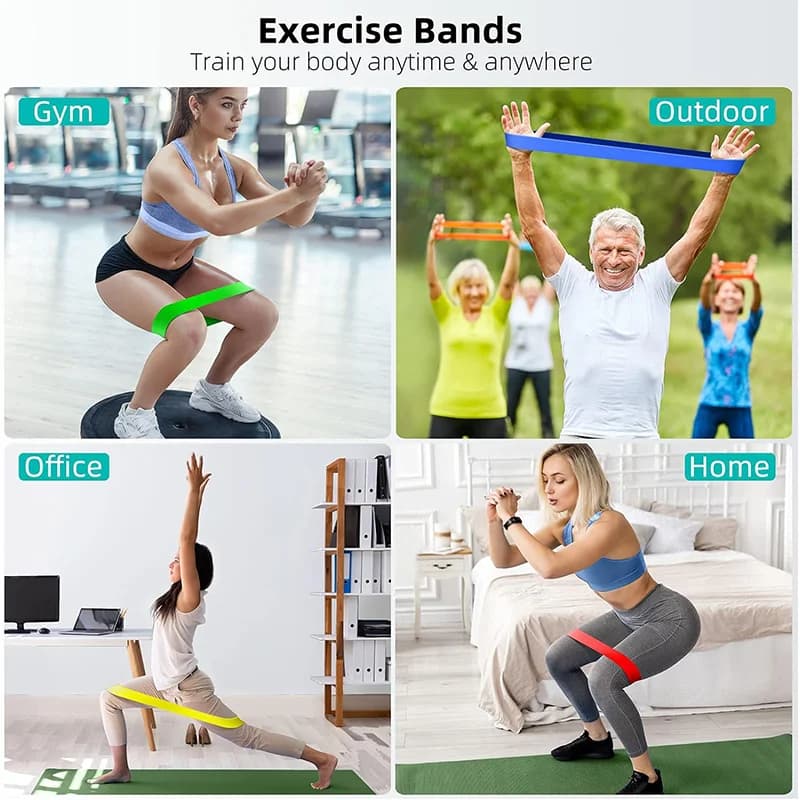 Resistance Bands Set 5 Levels – Natural Latex Exercise Bands for Legs, Arms & Full Body Workouts