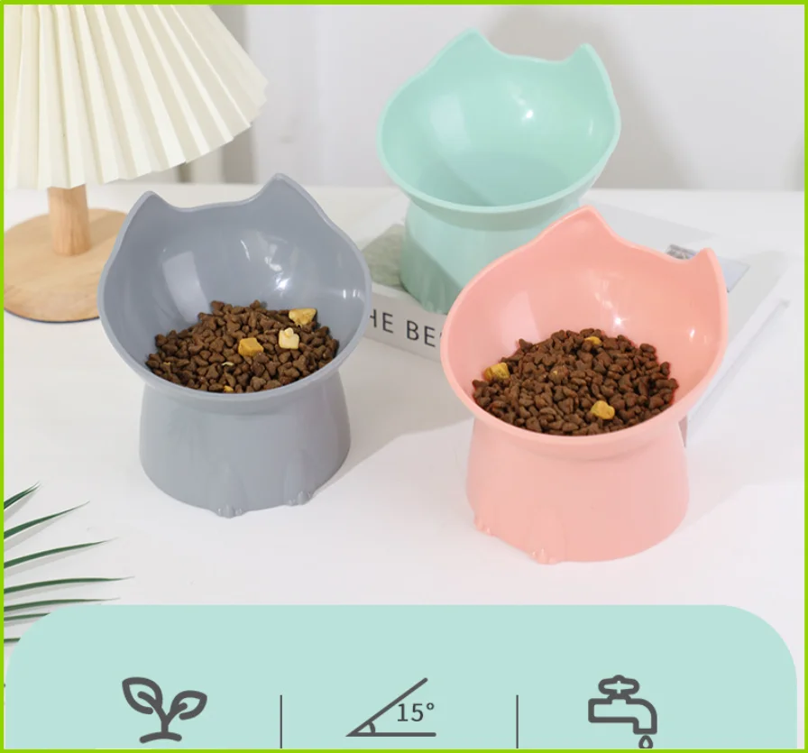 Raised Cat & Dog Food Bowl – Elevated Anti Spill Pet Feeding Bowl with Long Ear Design