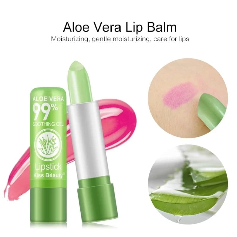 Color Changing Green Lipstick with Aloe Vera 3.5g – Moisturizing Lip Tint