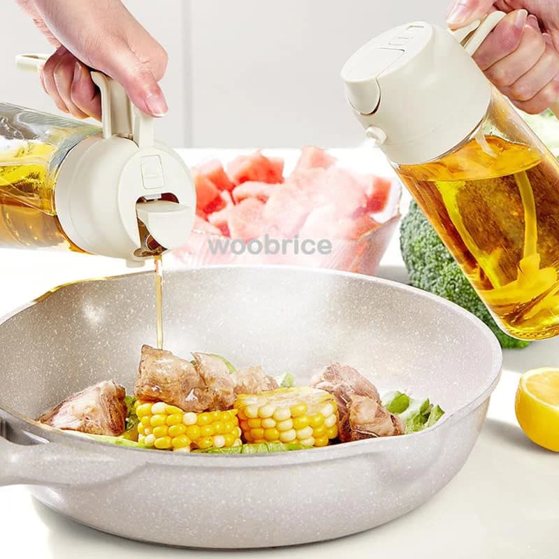 2-in-1 Oil Sprayer & Brush – Refillable Cooking Oil Dispenser for Air Fryer, Grilling, Roasting & Salad