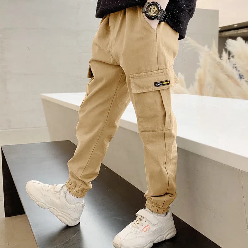 Boys Slim Fit Cargo Pants – Casual Outdoor Trousers for Kids & Teen Boys Ages 3–14