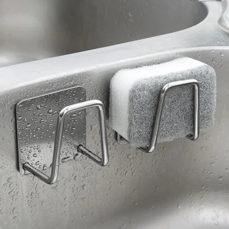 tainless Steel Sink Sponge Holder – Kitchen Scrubber Rack with Draining Design                   ChatGPT can make mistakes. Check important info.