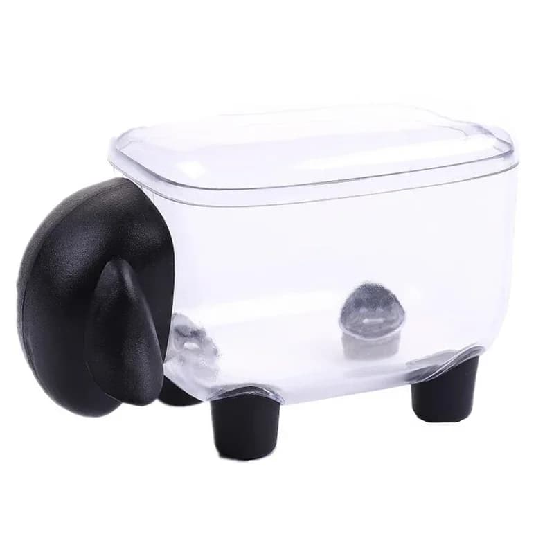 3-Piece Acrylic Makeup Organizer Set – Transparent Sheep Design Storage Boxes for Cotton Swabs & Makeup Pads