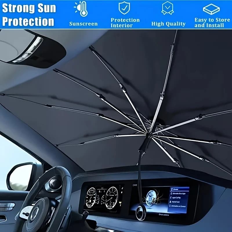 Car Sunshade Umbrella – Reflective UV Protection & Heat-Reducing Foldable Windshield Cover