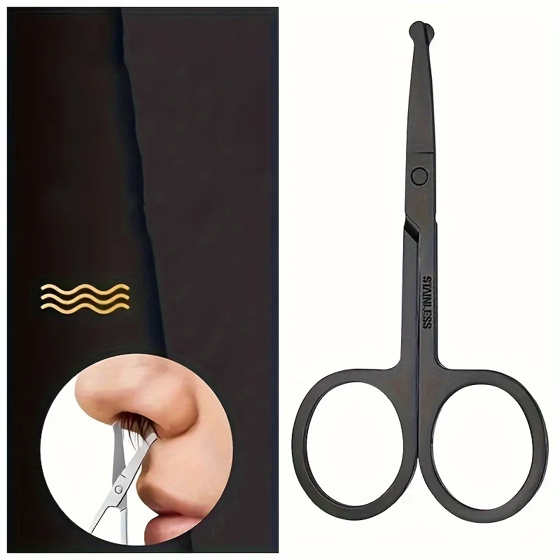 Precision Nose Hair Scissors – Round Tip Facial Grooming Trimmer for Nose, Ear, Eyebrow & Beard Hair
