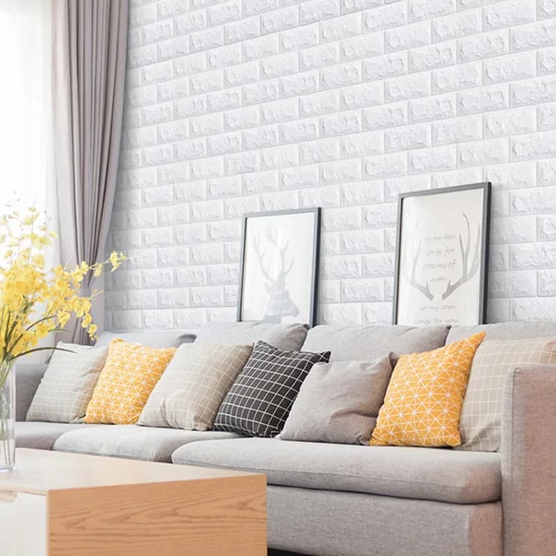 3D Foam Brick Wall Stickers – Self-Adhesive Waterproof Wall Panels for Living Room, Bedroom & Bathroom