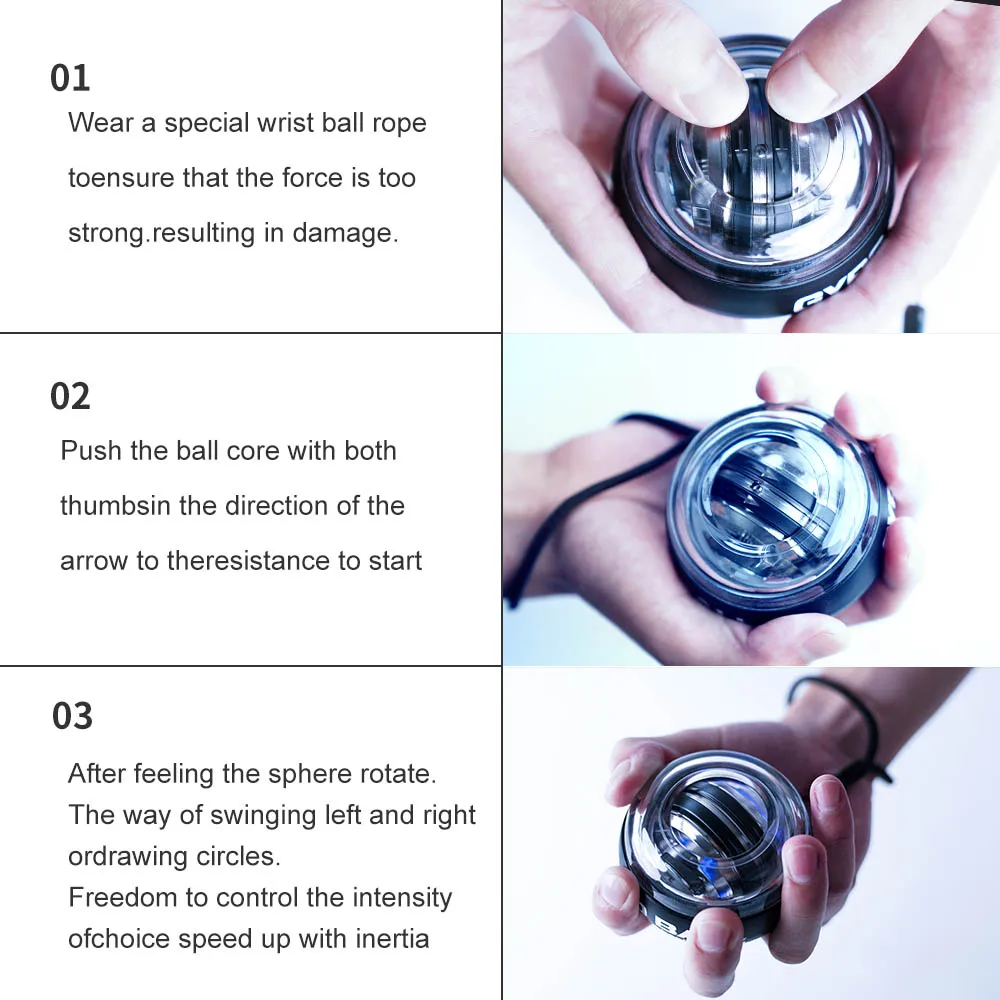 Auto Start Gyro Wrist Ball – Forearm & Wrist Strengthener for Home Fitness and Training