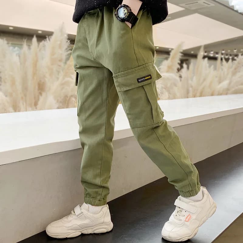 Boys Slim Fit Cargo Pants – Casual Outdoor Trousers for Kids & Teen Boys Ages 3–14