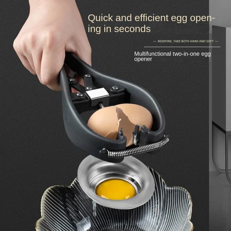 Stainless Steel Egg Opener & Separator – Manual Eggshell Cracker with Egg White Separator