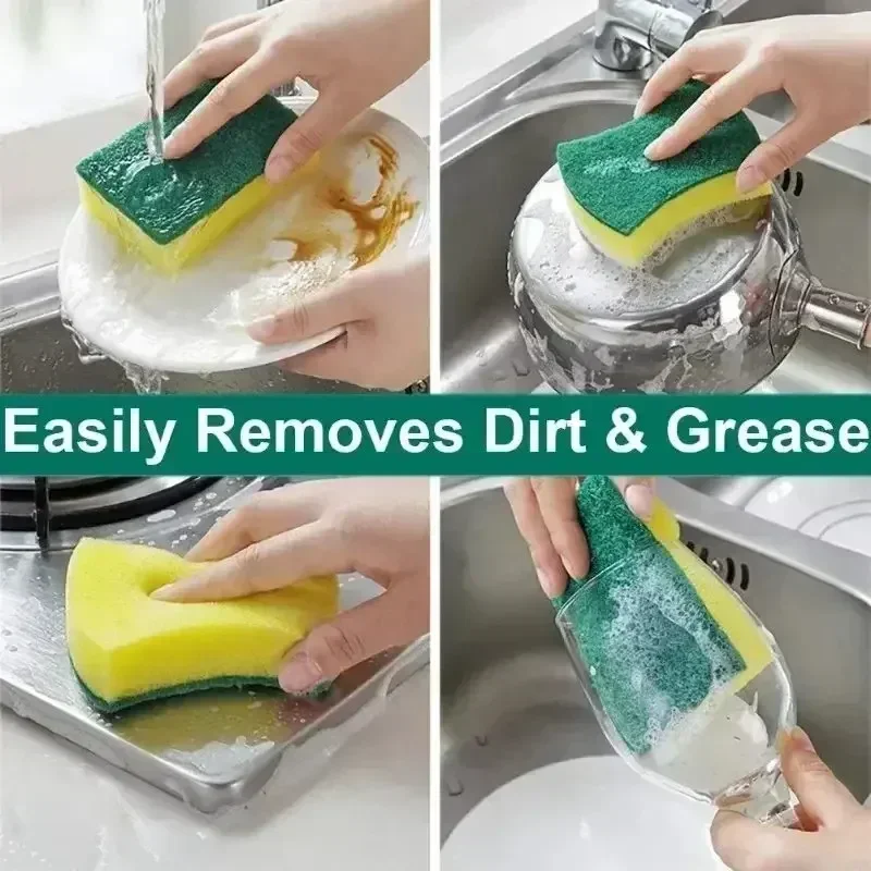Kitchen Dishwashing Sponge & Scouring Pad – Heavy-Duty Scrub Sponge for Pots, Pans & Dishes