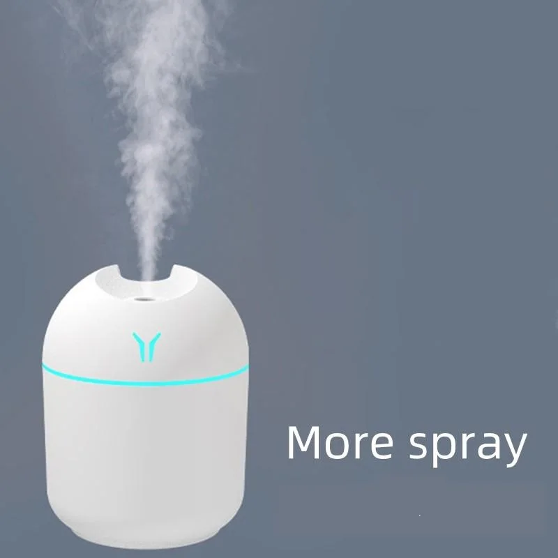 250ml USB Mini Air Humidifier – Ultrasonic Cool Mist Aroma Diffuser with LED Light for Home & Car