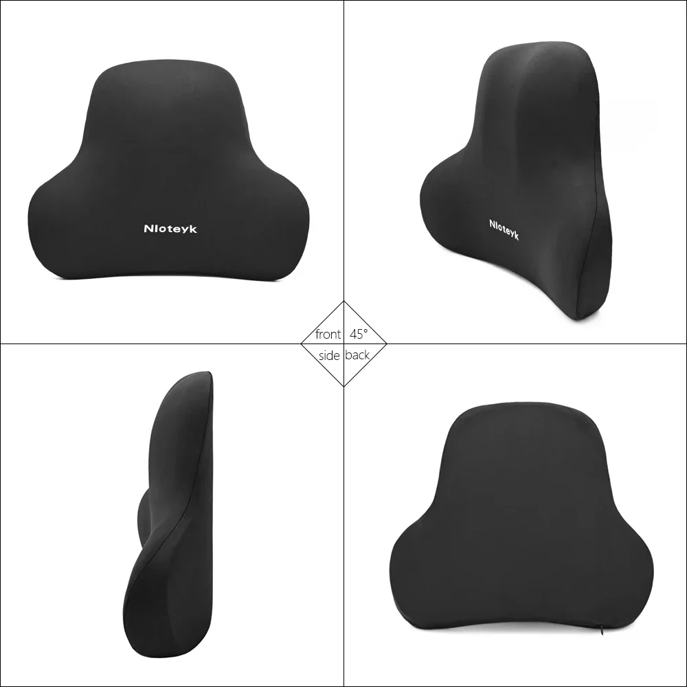 Memory Foam Car Neck & Lumbar Support Cushion – Universal Headrest & Waist Pillow for Car Seats