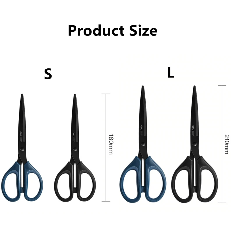DELI Professional Office Scissors 180mm – Heavy Duty Stainless Steel Scissors for Paper, Craft & Office Use