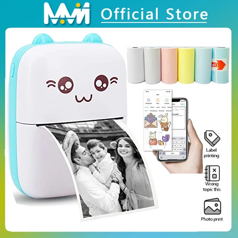 Mini Bluetooth Thermal Printer 57mm – Portable Wireless Label, Photo & Sticker Printer for iOS & Android
