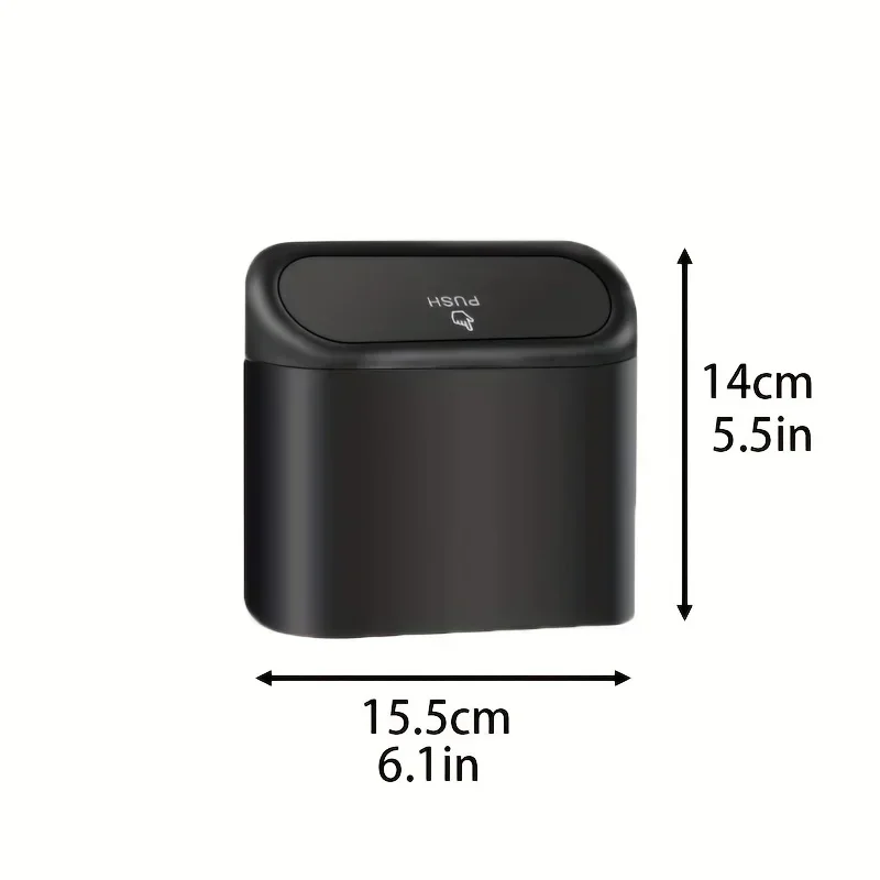 Mini Car Trash Can with Lid – Leak-Proof Compact Car Waste Bin with 60/300 Garbage Bags