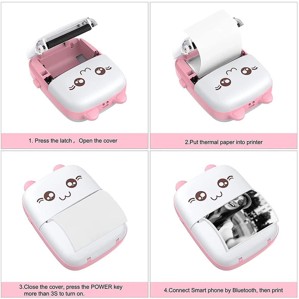 Mini Bluetooth Thermal Printer 57mm – Portable Wireless Label, Photo & Sticker Printer for iOS & Android