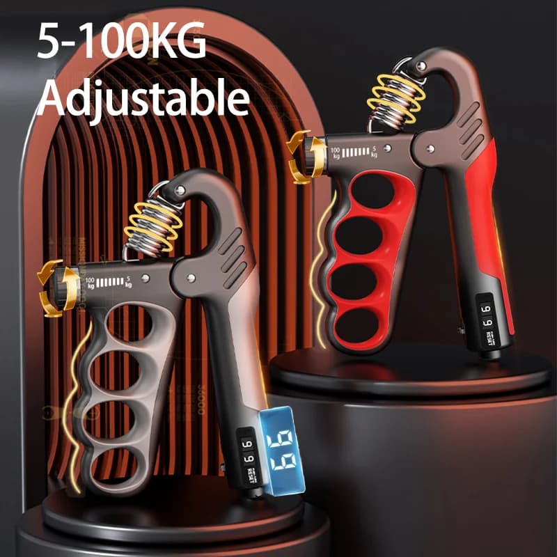 Adjustable Hand Grip Strengthener 5–100kg – Hand & Forearm Exerciser with Counter