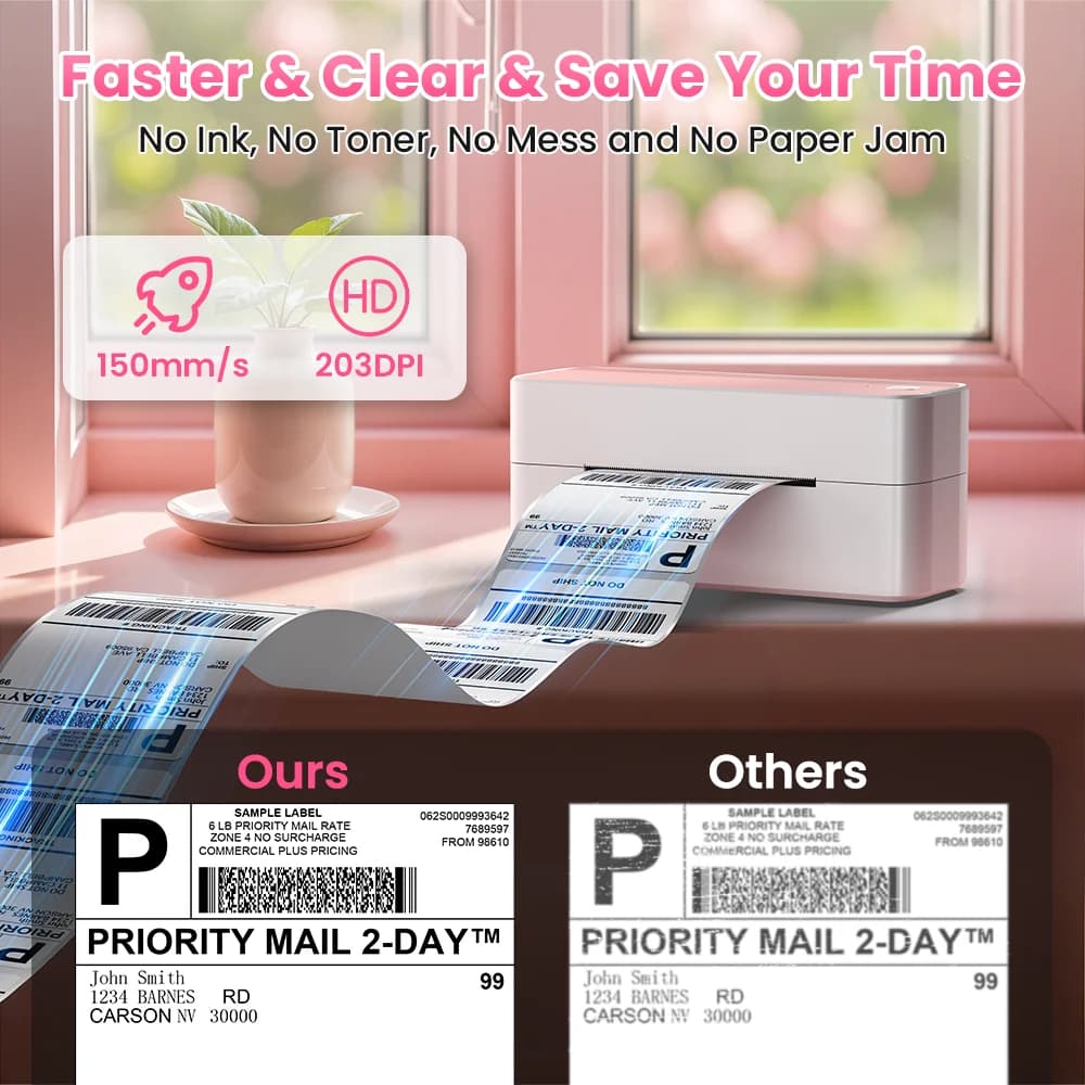 Phomemo 241BT Bluetooth Shipping Label Printer 4×6 – Wireless Thermal Label Printer for Small Business