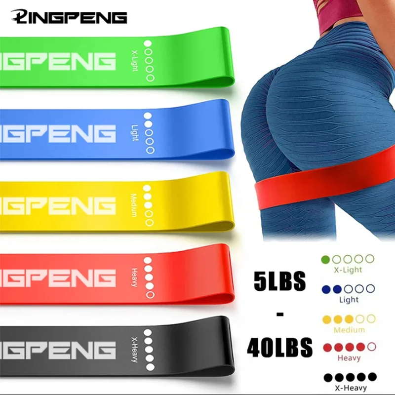 Resistance Bands Set 5 Levels – Natural Latex Exercise Bands for Legs, Arms & Full Body Workouts