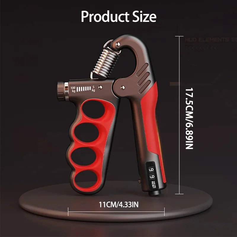 Adjustable Hand Grip Strengthener 5–100kg – Hand & Forearm Exerciser with Counter