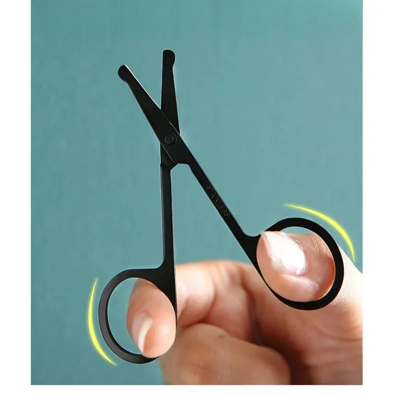 Stainless Steel Nose Hair Trimmer – Round Head Manual Facial Hair Remover for Men & Women