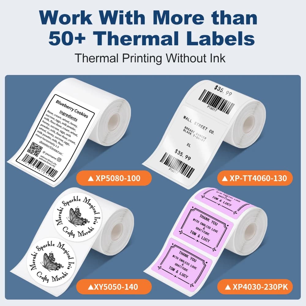 Phomemo M110 Bluetooth Label Printer – Portable Thermal Sticker Maker for Price, Clothing, Cable & Address Labels