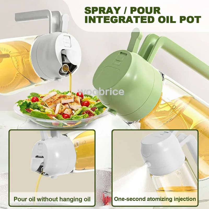 2-in-1 Oil Sprayer & Brush – Refillable Cooking Oil Dispenser for Air Fryer, Grilling, Roasting & Salad