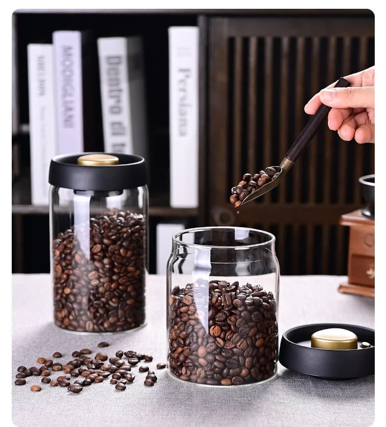 Airtight Glass Storage Jar with Silicone Seal – 900ml/1200ml Kitchen Food Container for Coffee, Tea & Spices