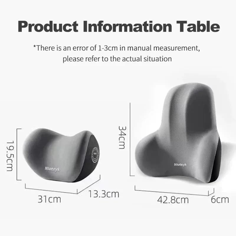 Memory Foam Car Lumbar & Headrest Cushion – Breathable Neck & Back Support Pillow for Driving