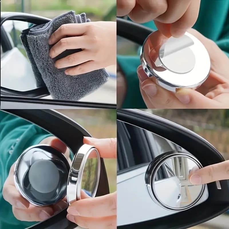 2PCS 360° Adjustable Blind Spot Mirrors – Wide-Angle Rearview & Reversing Mirrors for Cars
