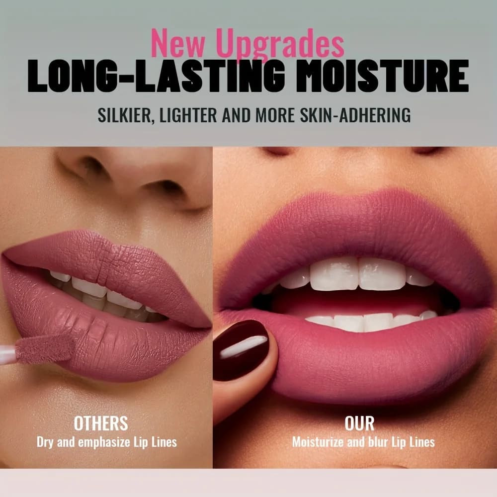 Matte Velvet Lip Gloss – Highly Pigmented Long Lasting Liquid Lipstick with Soft Finish