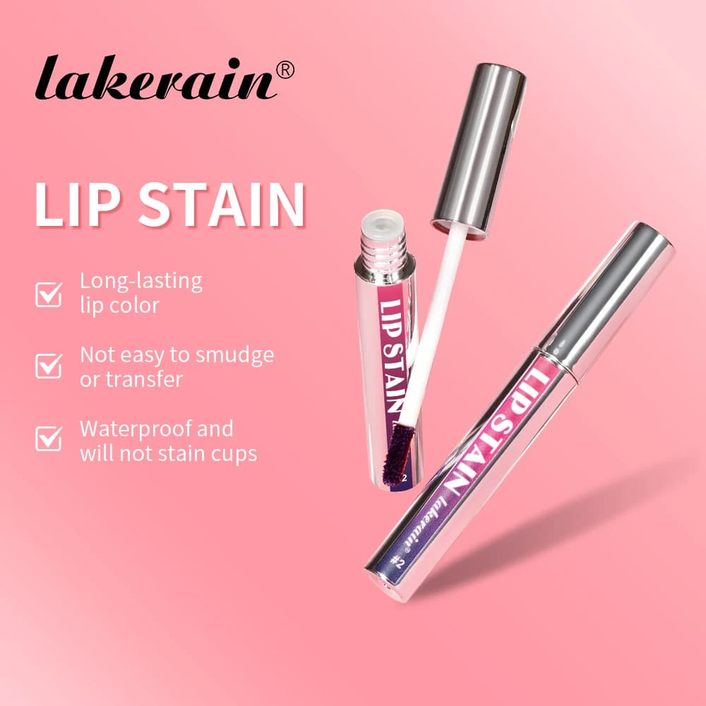 Lakerain Lip Stain 2.5ml Waterproof Long Lasting Lip Tint in 3 Colors