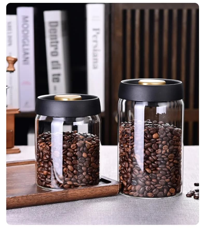 Airtight Glass Storage Jar with Silicone Seal – 900ml/1200ml Kitchen Food Container for Coffee, Tea & Spices