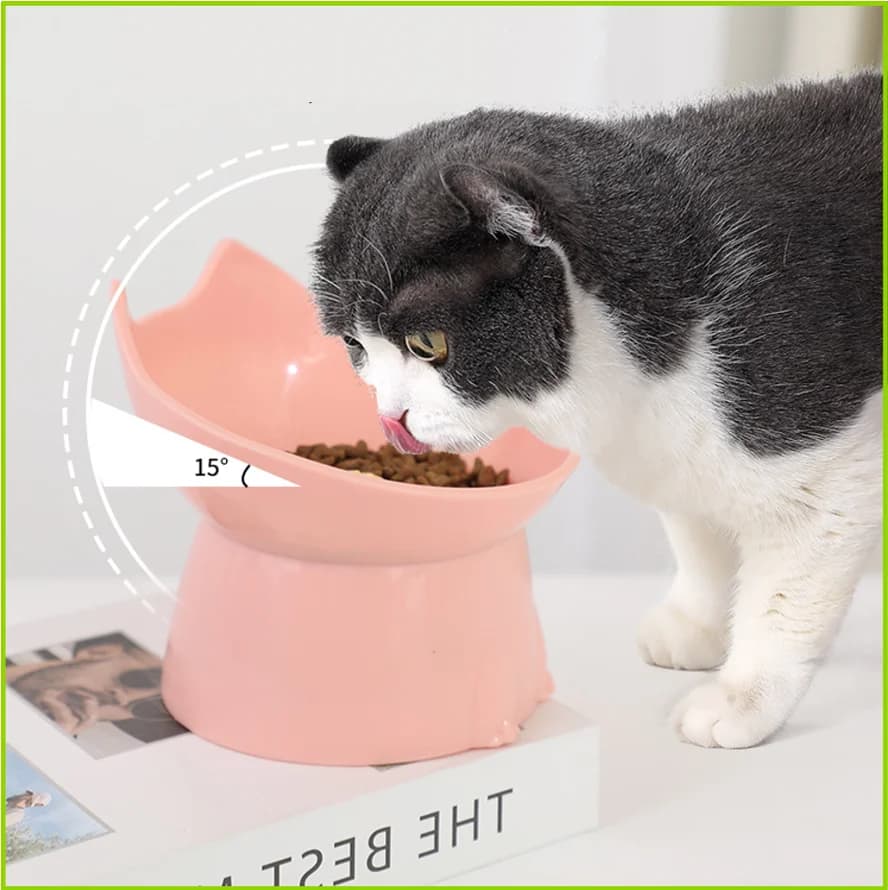 Raised Cat & Dog Food Bowl – Elevated Anti Spill Pet Feeding Bowl with Long Ear Design