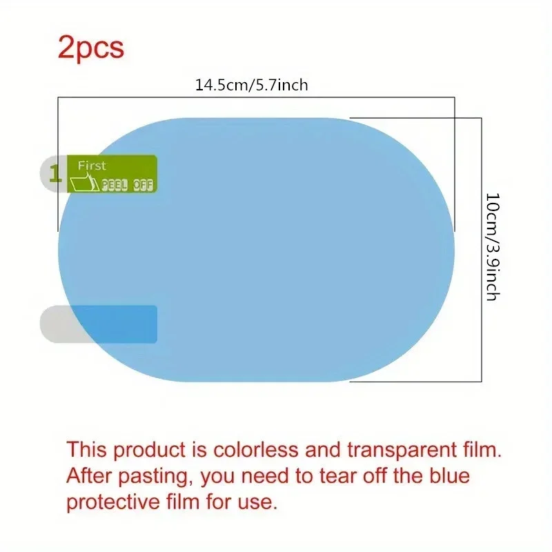 2PCS Car Rearview Mirror Rainproof Film – Anti-Fog Side Mirror Protective Sticker for Clearer Visibility
