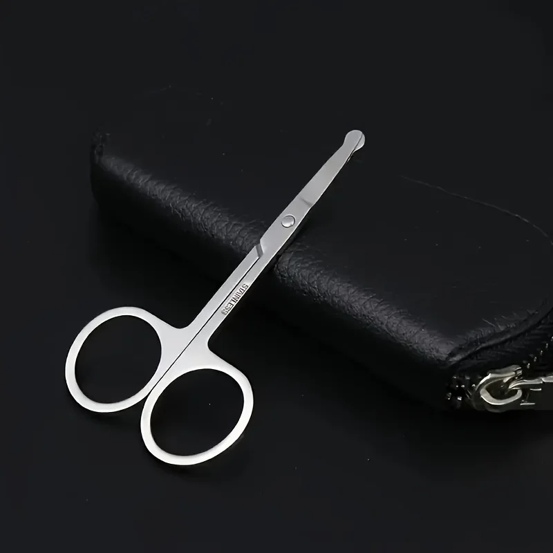 Precision Nose Hair Scissors – Round Tip Facial Grooming Trimmer for Nose, Ear, Eyebrow & Beard Hair