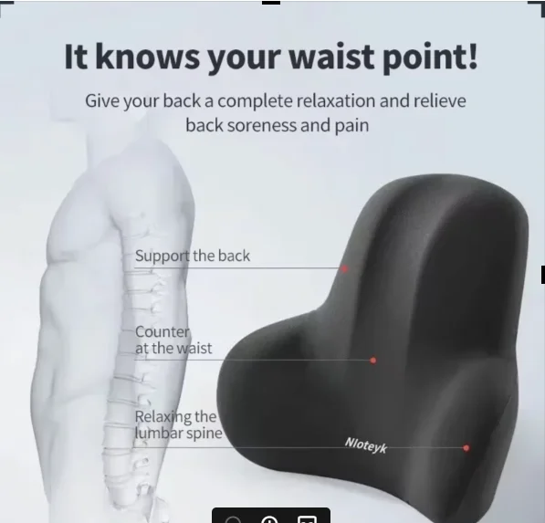 Memory Foam Car Neck & Lumbar Support Cushion – Universal Headrest & Waist Pillow for Car Seats