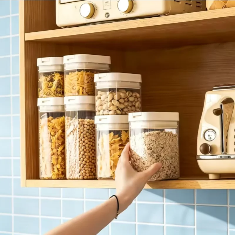 Transparent Pasta Storage Container – Sealed Food Grain, Snack & Dry Food Storage Box 0.5–1.8L