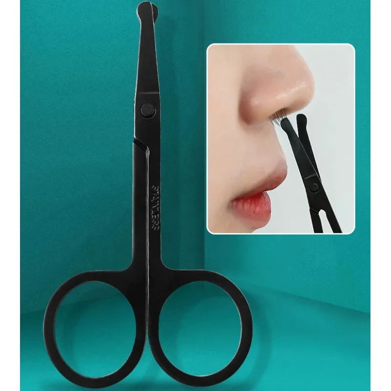 Stainless Steel Nose Hair Trimmer – Round Head Manual Facial Hair Remover for Men & Women