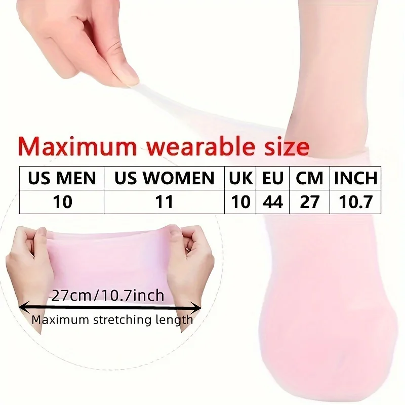 Silicone Moisturizing Foot Socks 2 Pack – Dry & Cracked Heel Care Socks for Soft, Smooth Feet