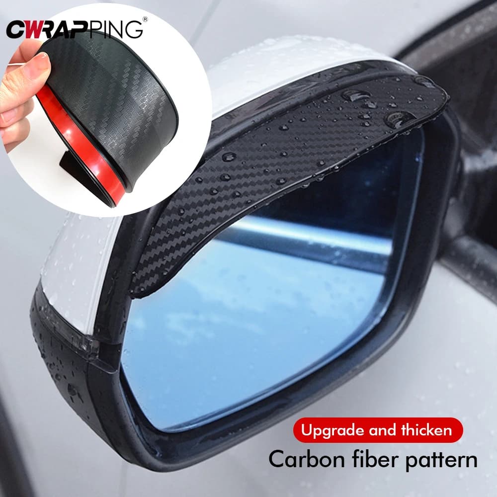 2PCS Car Rearview Mirror Rain Visor – Flexible PVC Side Mirror Eyebrow Protector for Clearer Visibility