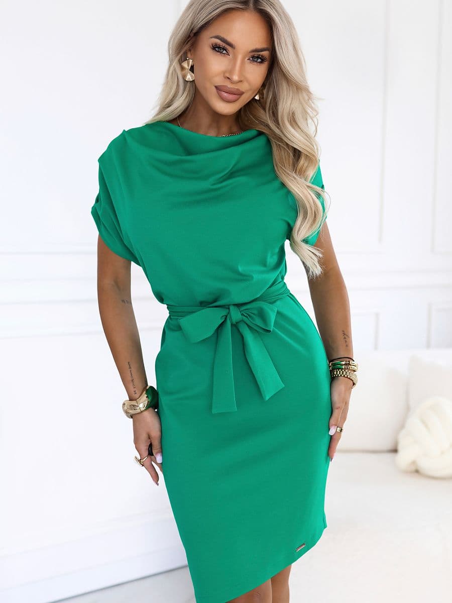 Numoco Green Day Dress – Elegant Women's Casual Dress for Everyday Wear