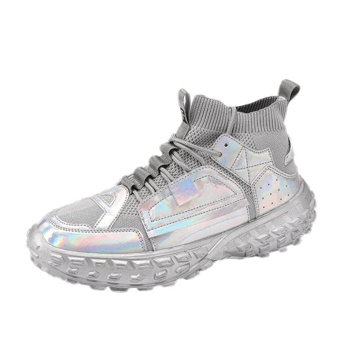 Men's Holographic High-Top Sock Sneakers
